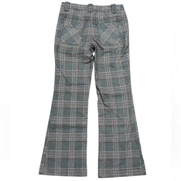 Free People Sz 6 Trousers Gray Plaid Flare Pants Boho Workwear Retro - Picture 2 of 5